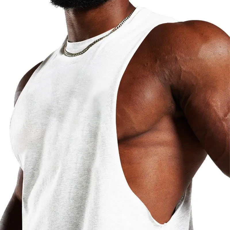 Men's Solid Loose Sleeveless Sports Fitness Tank Top 56829960Z