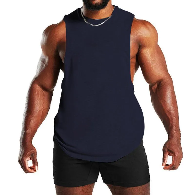 Men's Solid Loose Sleeveless Sports Fitness Tank Top 56829960Z