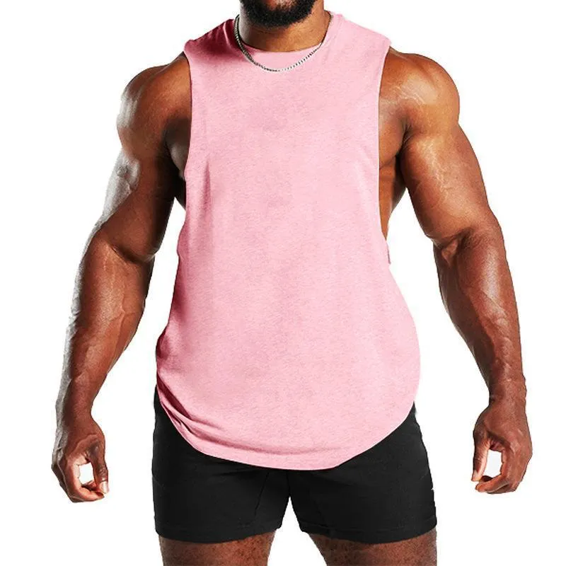 Men's Solid Loose Sleeveless Sports Fitness Tank Top 56829960Z