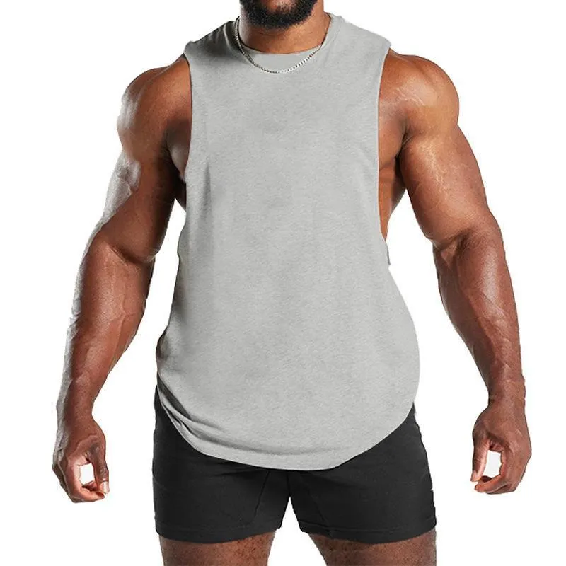 Men's Solid Loose Sleeveless Sports Fitness Tank Top 56829960Z