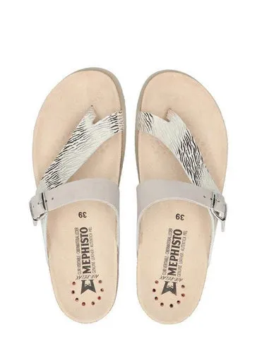 Mephisto Womens Helen Mix Sandals - Fog Zebra