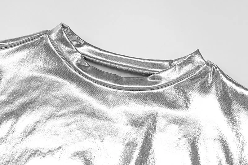 Metallic Cap Sleeve Top