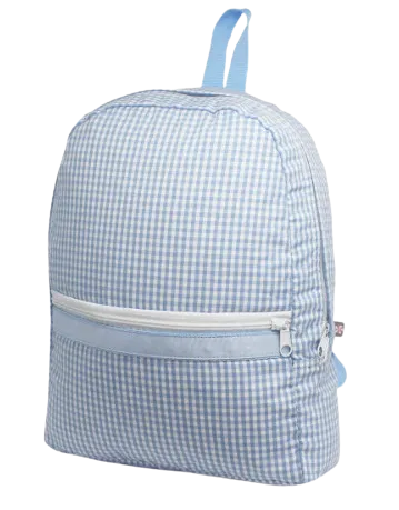 Mint Small Backpack, Baby Blue Gingham