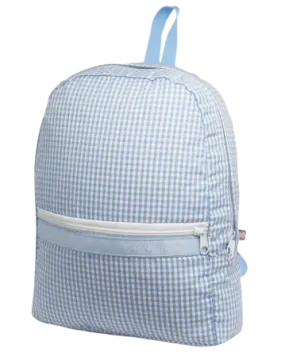 Mint Small Backpack, Baby Blue Gingham