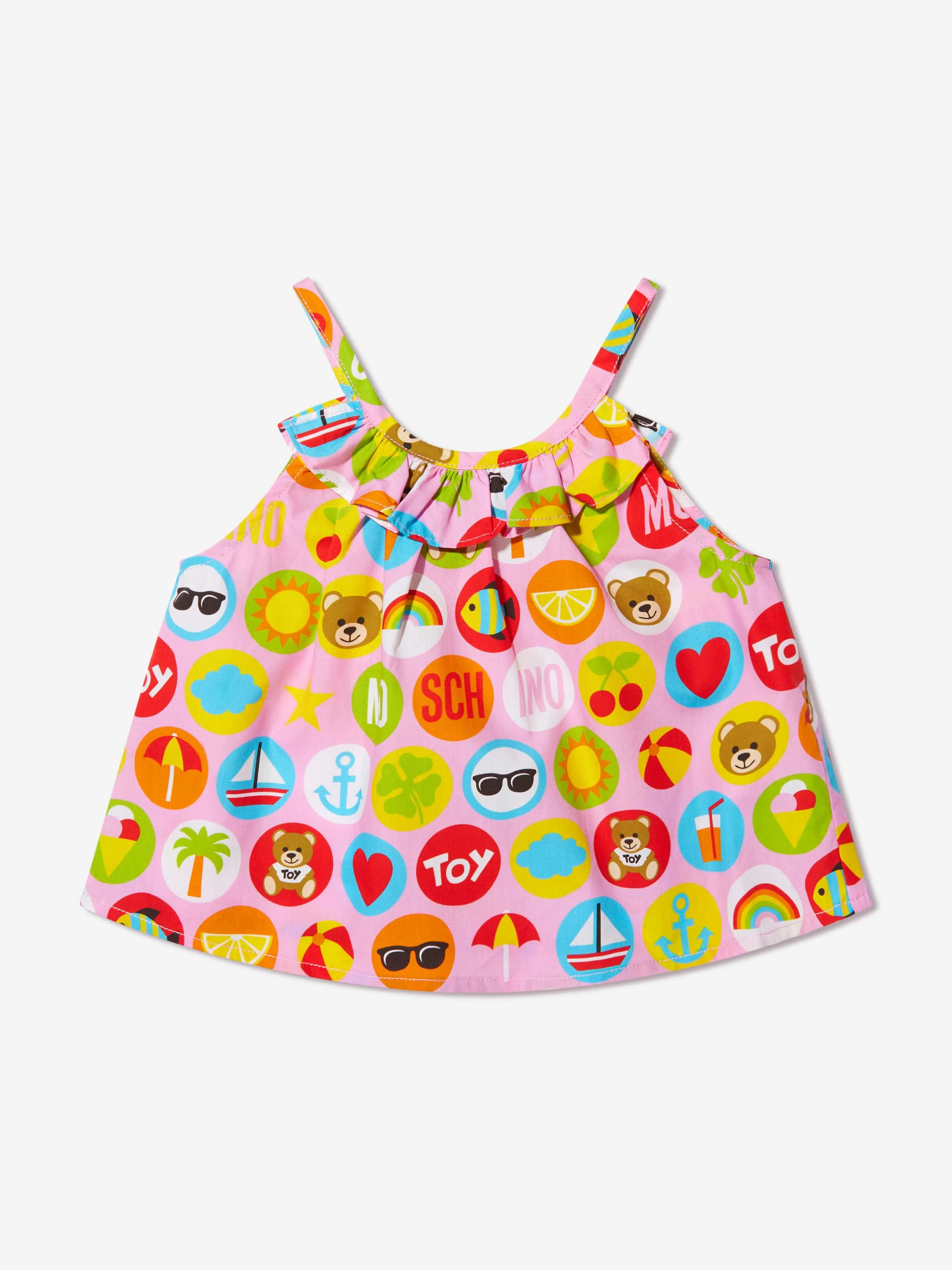 Moschino Girls Sleeveless Top And Shorts Set in Multicolour