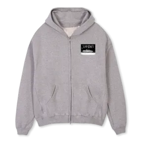 MOTORWAYPROJECT Grey Marl Oversized Zipped Hoodie.