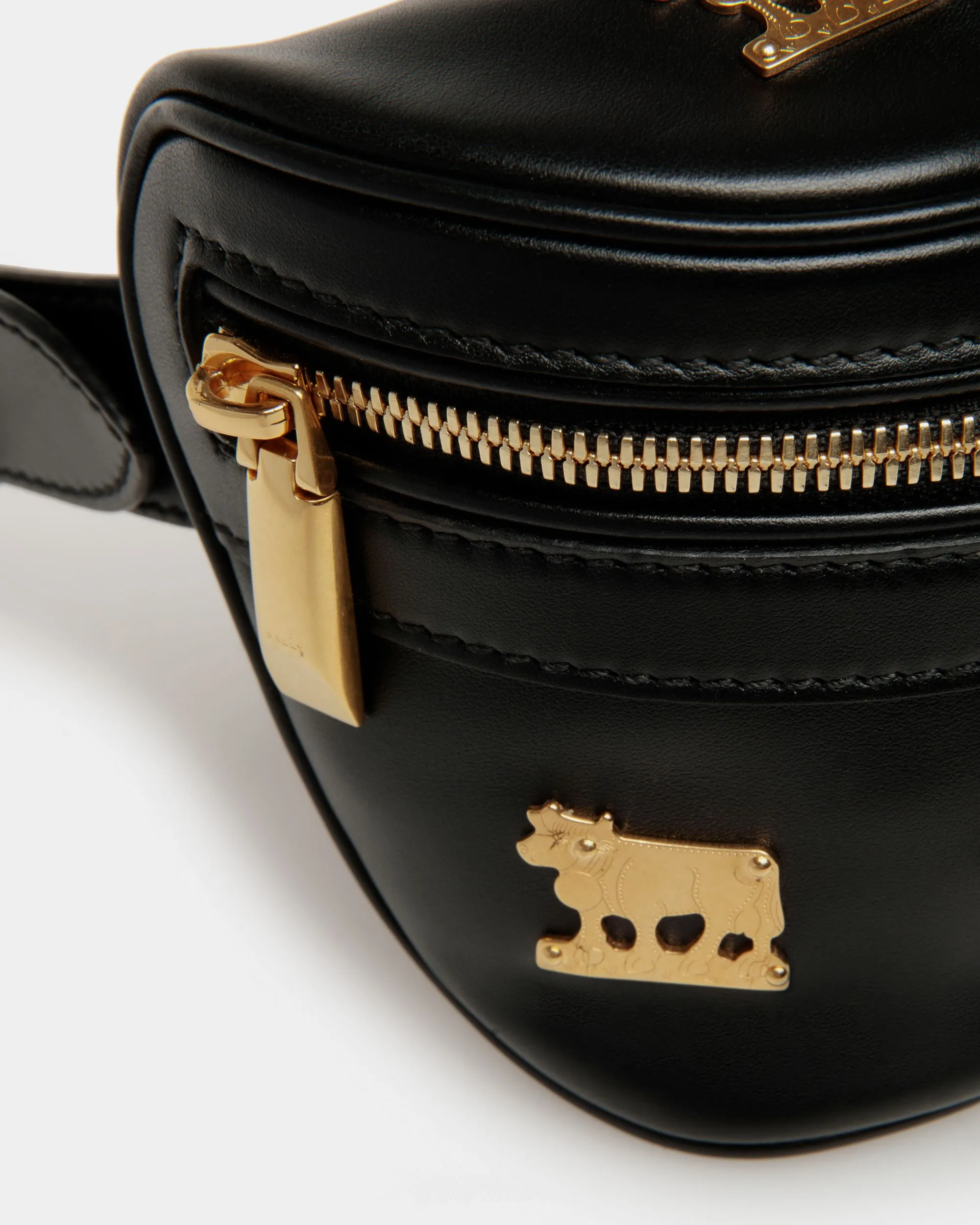 Mountain Belt Bag  in Black Leather