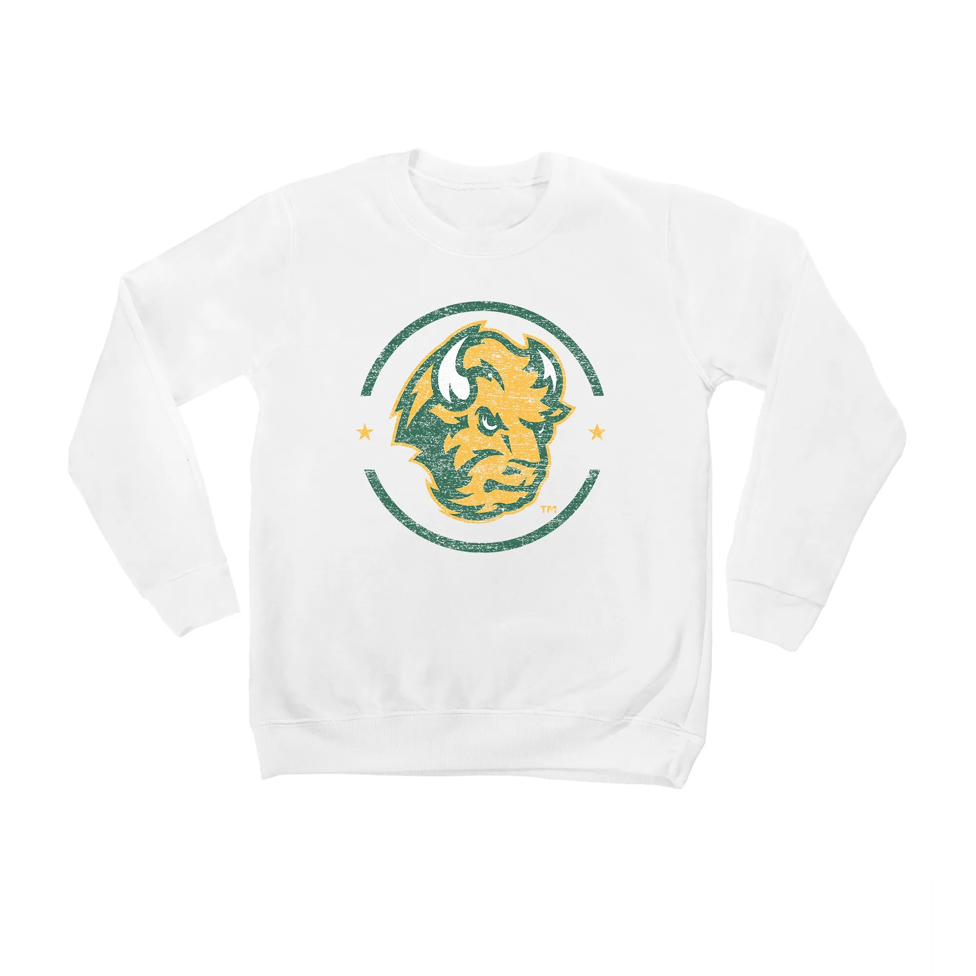 NDSU Bison Youth White End Zone Pullover Sweatshirt