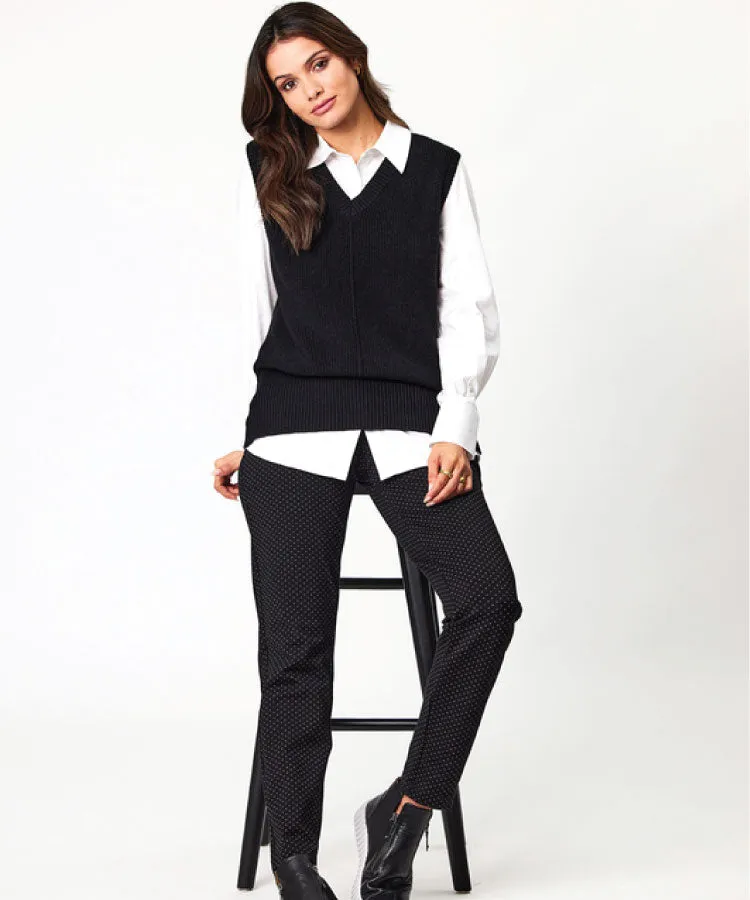 Newport Bianca Merino Vest - Black