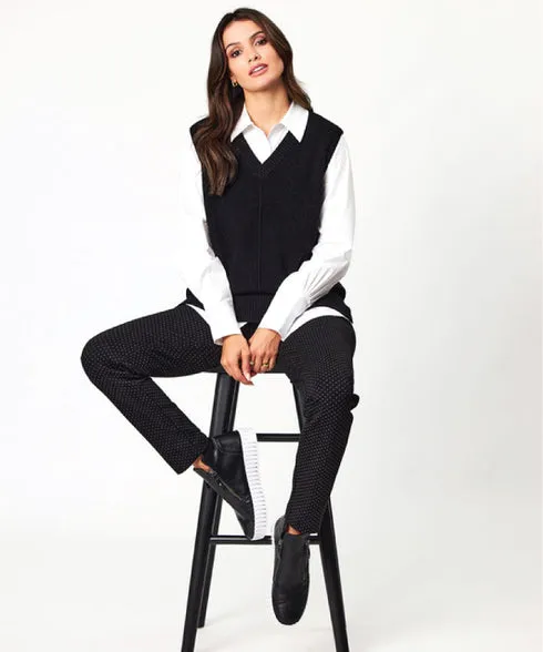 Newport Bianca Merino Vest - Black