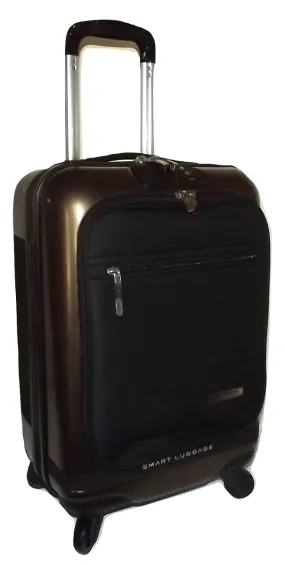 Numinous London 20 Carry-on 4 Wheel Spinner Smart Luggage Gold Brush