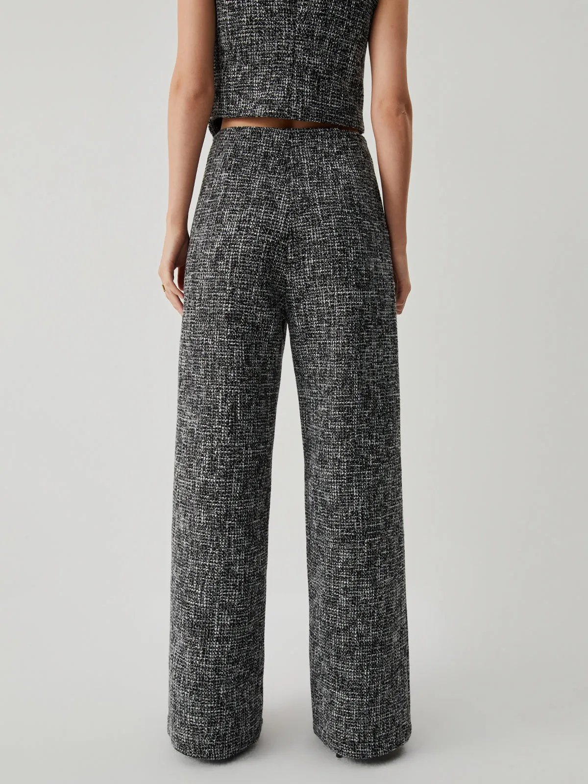 Old Money Tweed Straight Leg Pocket Pants