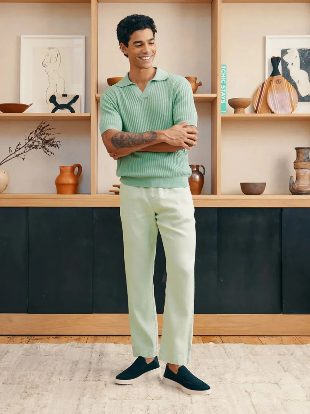 Oscar Mineral Linen Trousers