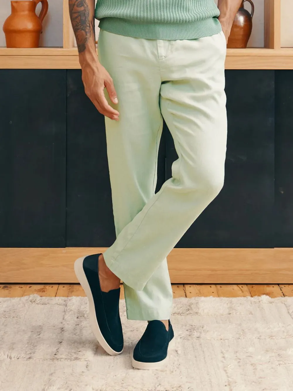 Oscar Mineral Linen Trousers