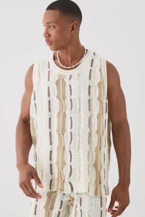 Oversized 3D Knitted Vest | boohooMAN UK