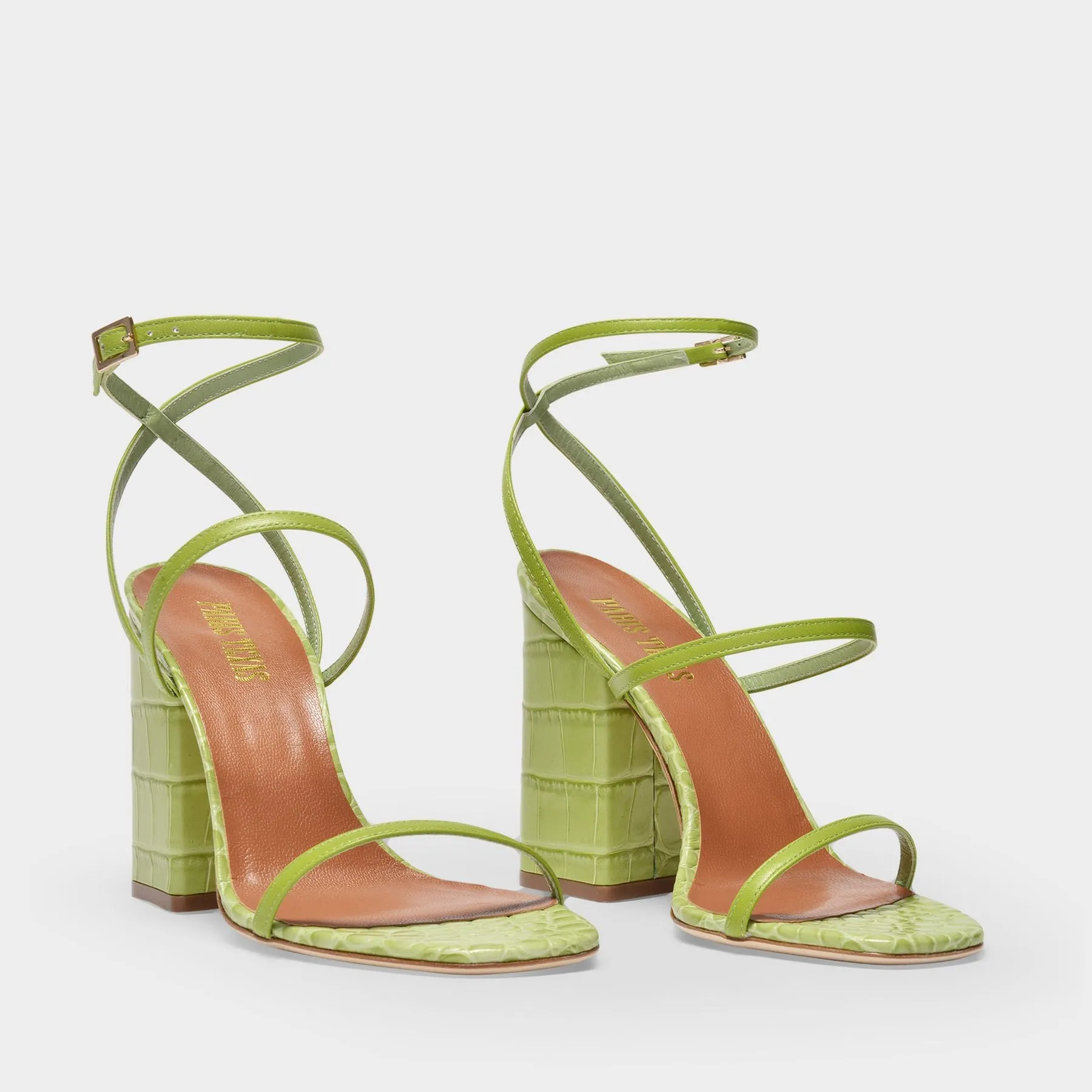 Paris Texas  Maria Sandals in Green Leather