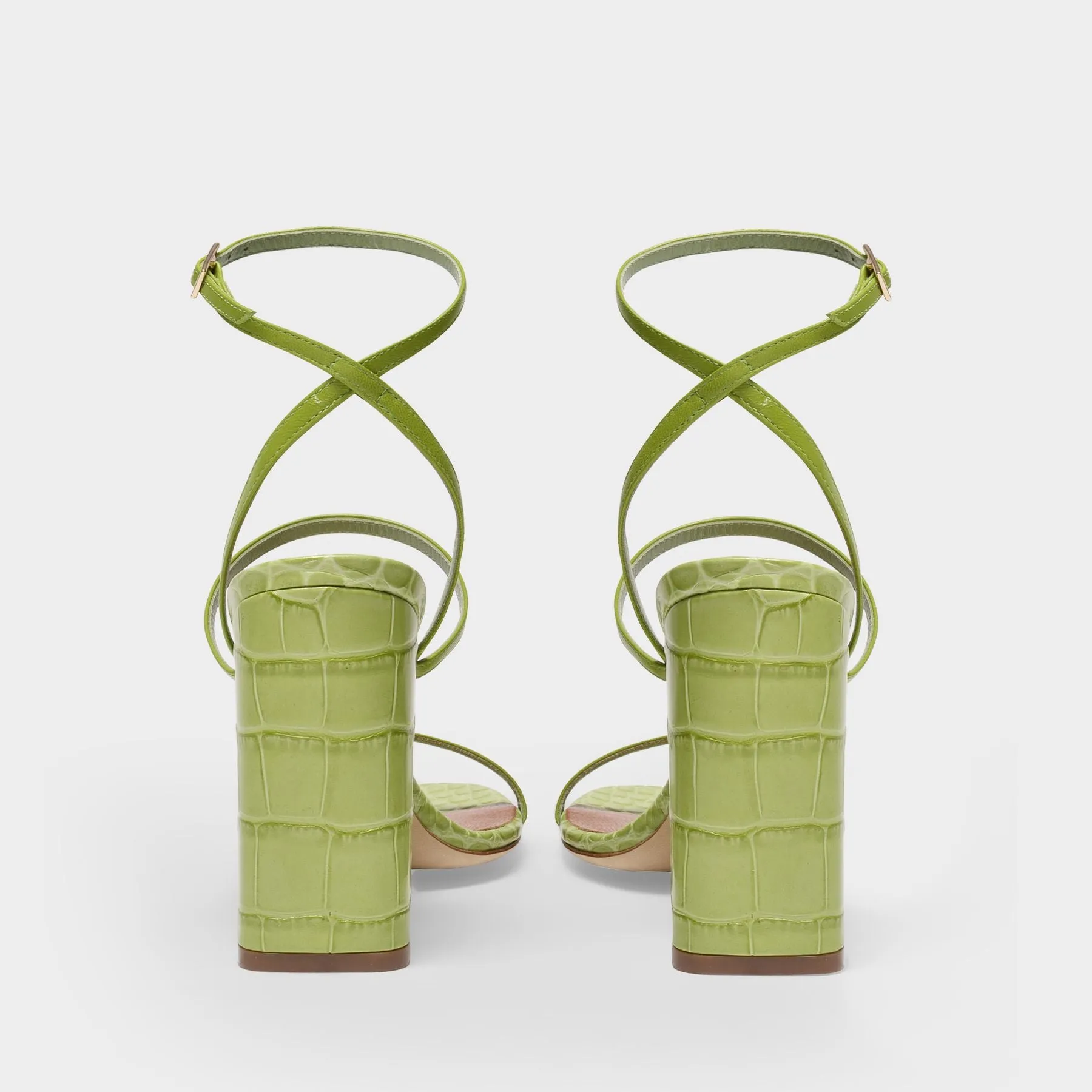 Paris Texas  Maria Sandals in Green Leather