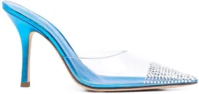 Paris Texas transparent crystal sandals Blue