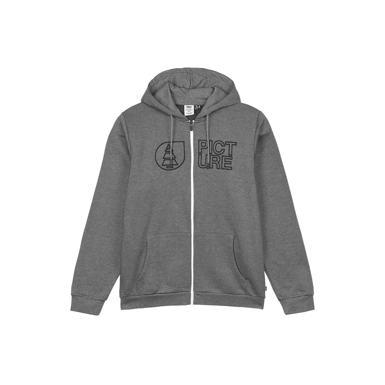 Picture Basement Dark Grey Melange Full Zip Hoodie