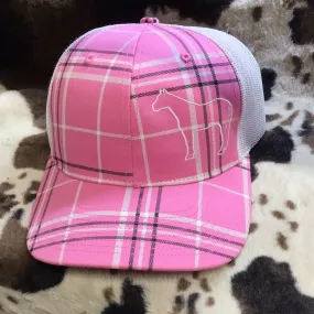 Pink Plaid Horse Cap