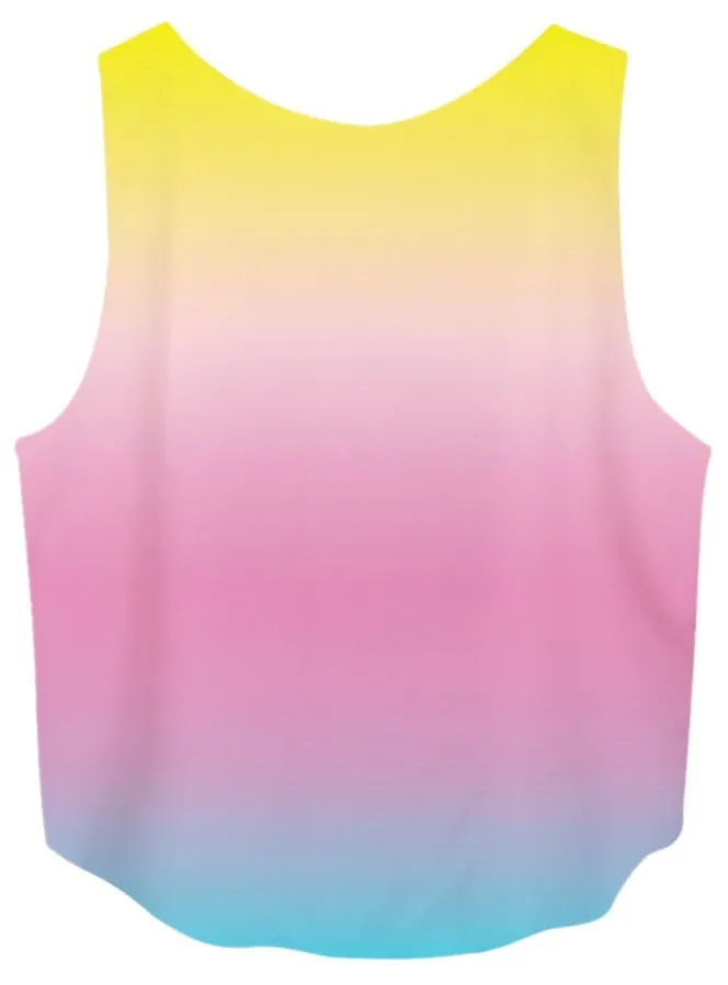 Pink Rainbow Never Stop Dreaming Cropped Sleeveless T Shirt Cami Tank Top