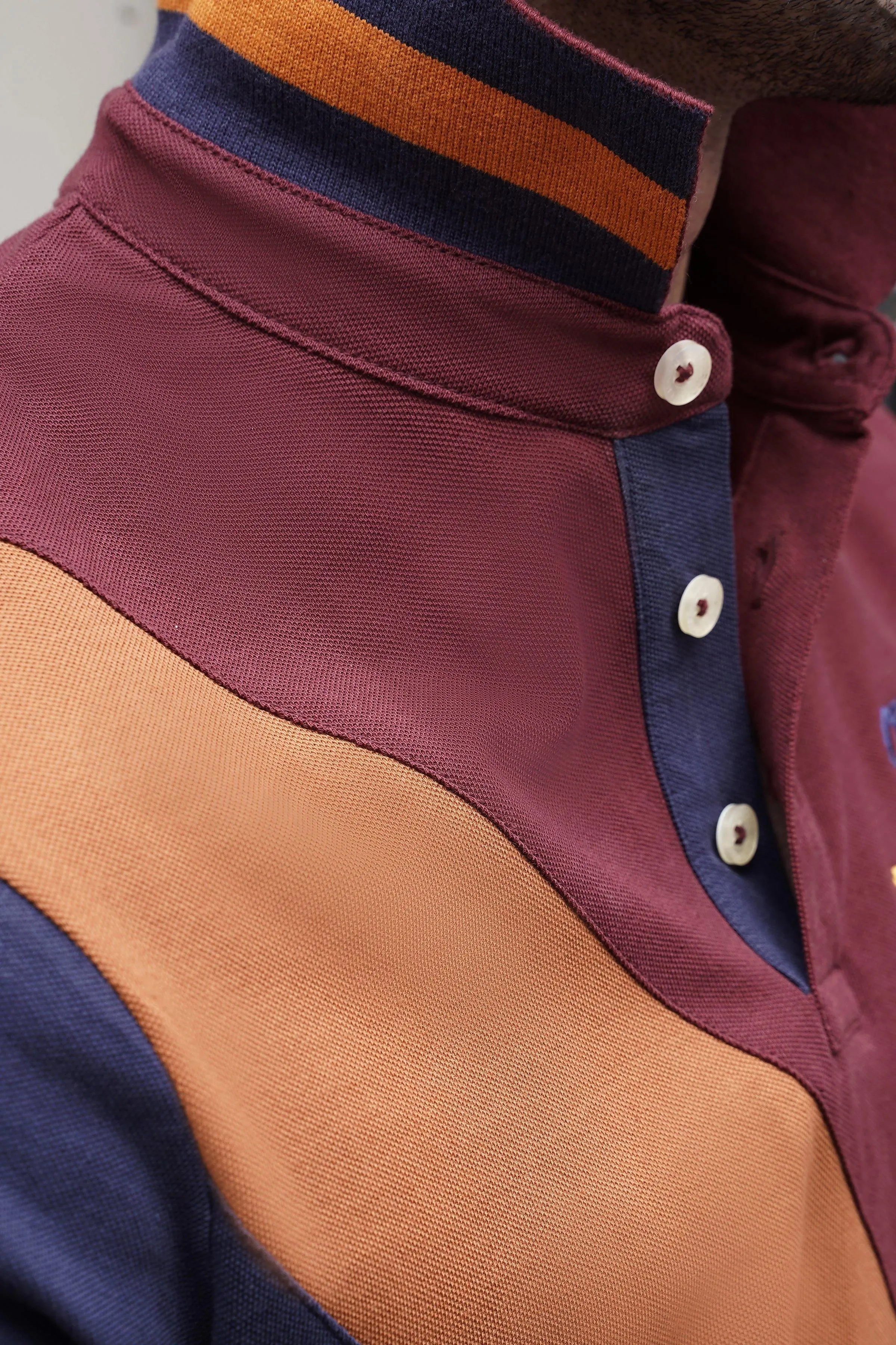 POLO SHIRT CROSS PANNEL MAROON