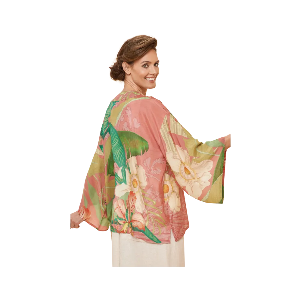 Powder Delicate Tropical Kimono Jacket