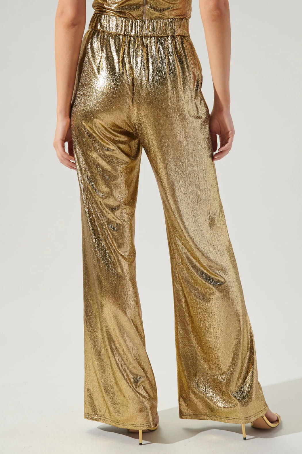 Primadonna Pintuck Wide Leg Liquid Gold Pants