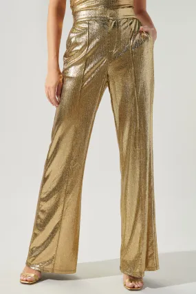 Primadonna Pintuck Wide Leg Liquid Gold Pants