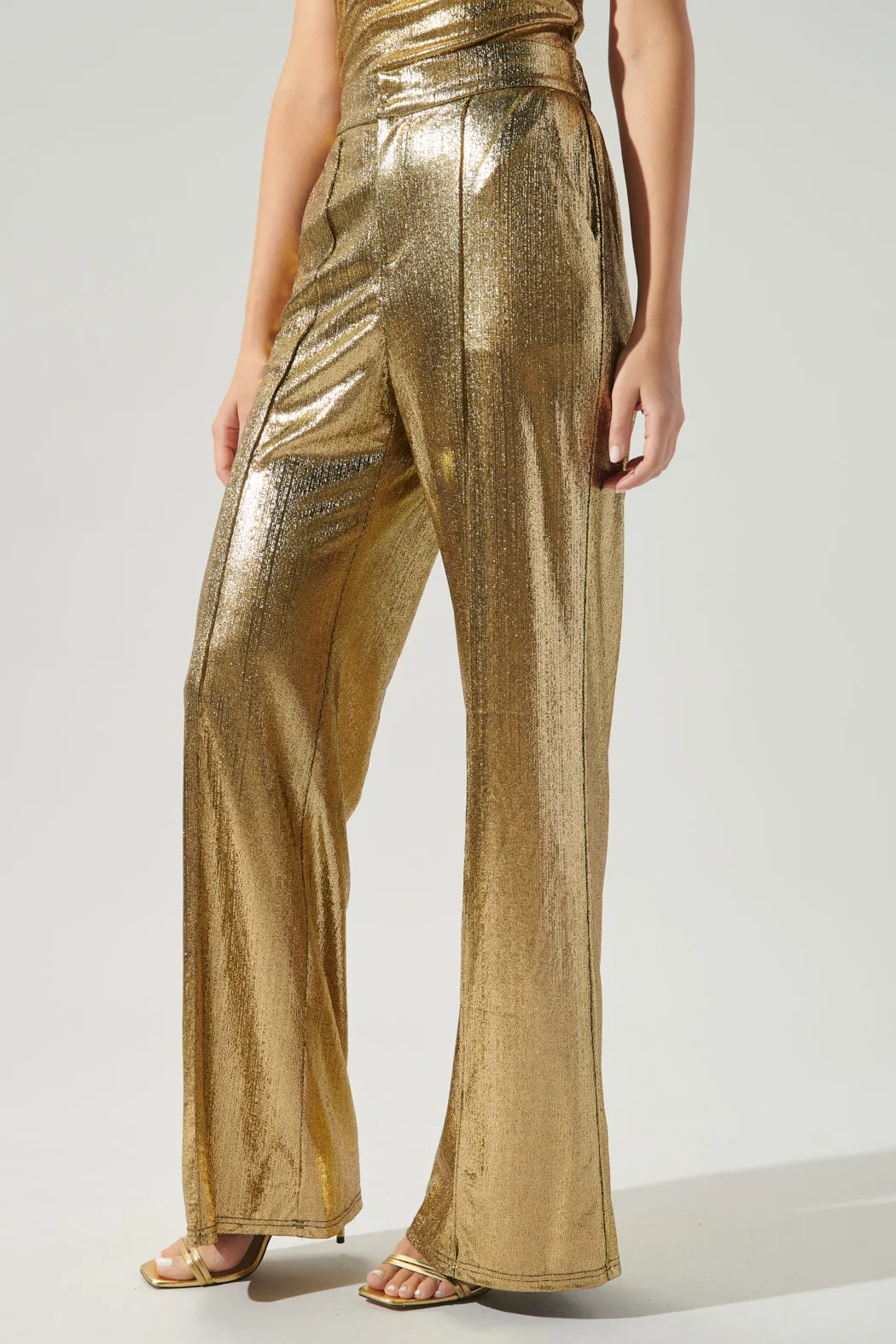 Primadonna Pintuck Wide Leg Liquid Gold Pants