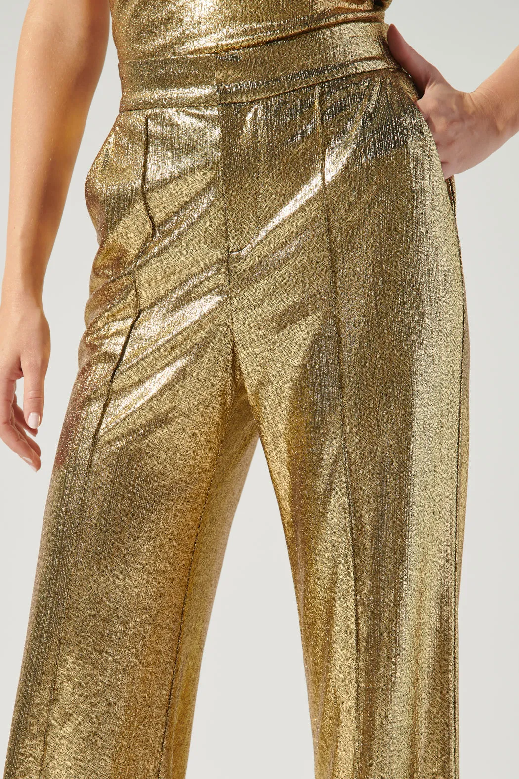 Primadonna Pintuck Wide Leg Liquid Gold Pants