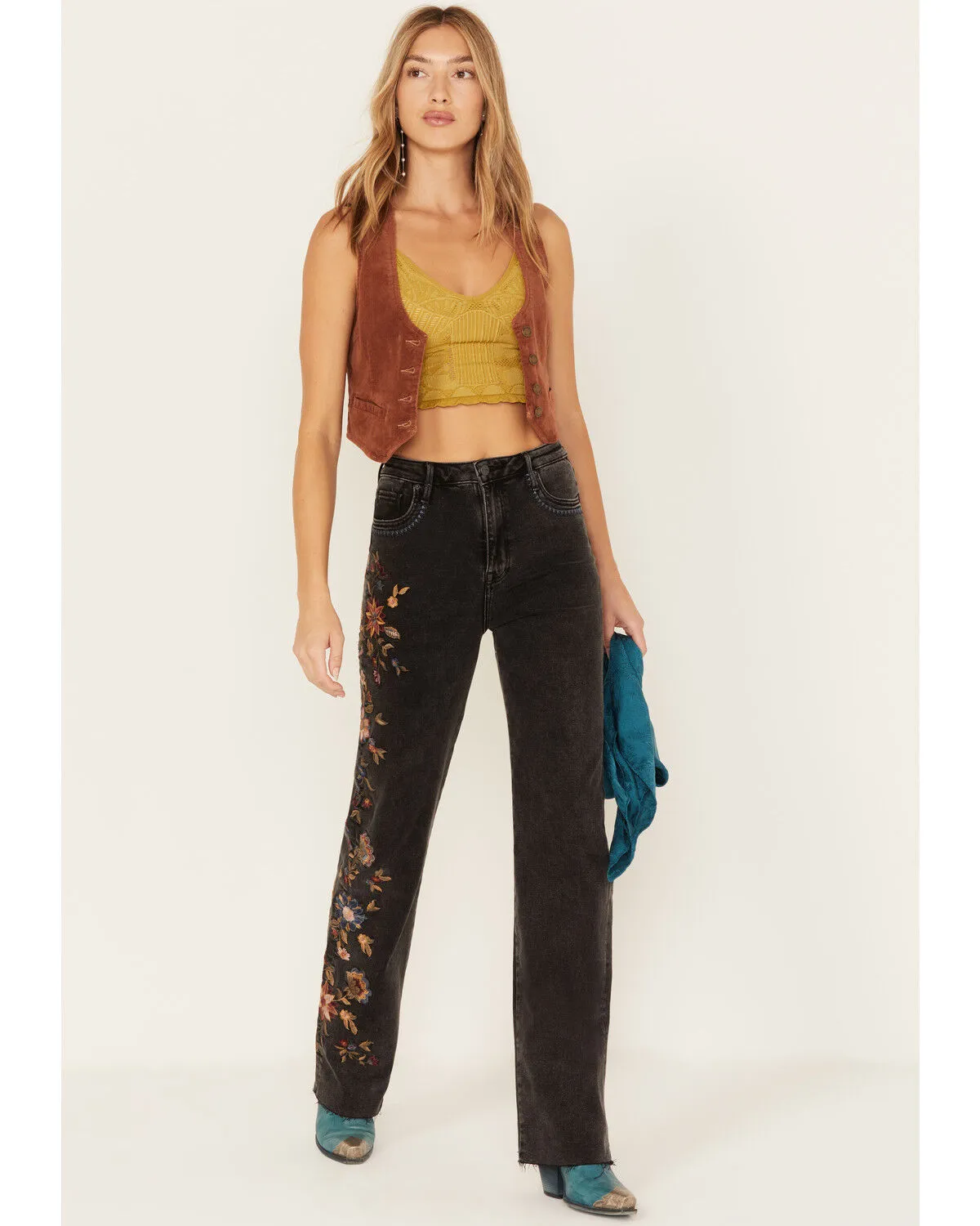 Product Name:  Driftwood Women's Chloe Zen Garden High Rise Wide Leg Jeans