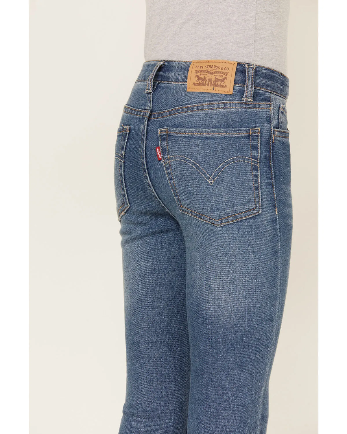 Product Name:  Levi's Girls' Dark Wash High Rise Cropped Flare Jeans