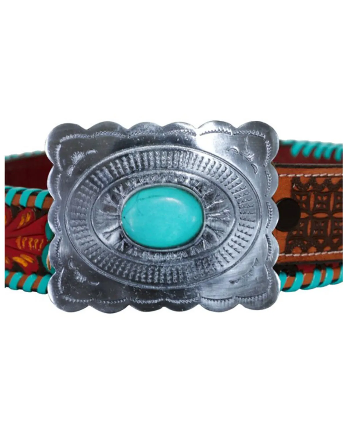 Product Name:  Myra Bag Women's Tropical Forest Hand-Tooled Leather Belt