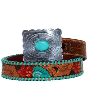 Product Name:  Myra Bag Women's Tropical Forest Hand-Tooled Leather Belt