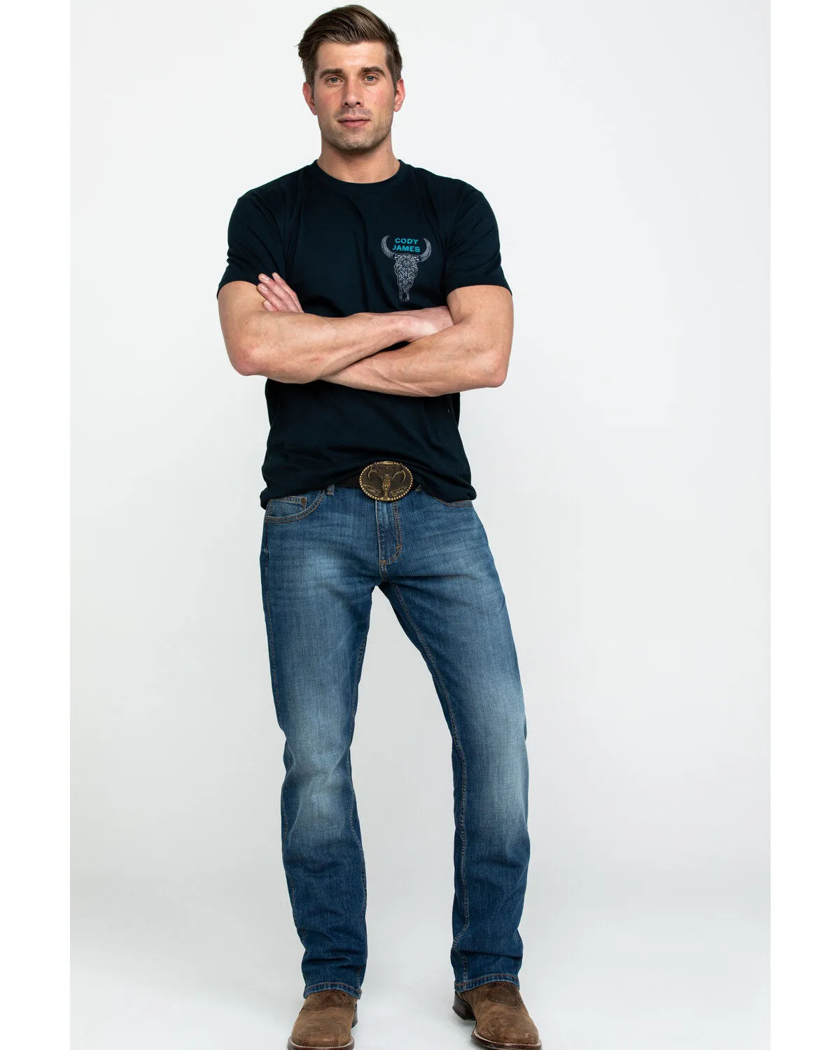 Product Name:  Wrangler Retro Men's Cottonwood Medium Wash Slim Straight Jeans