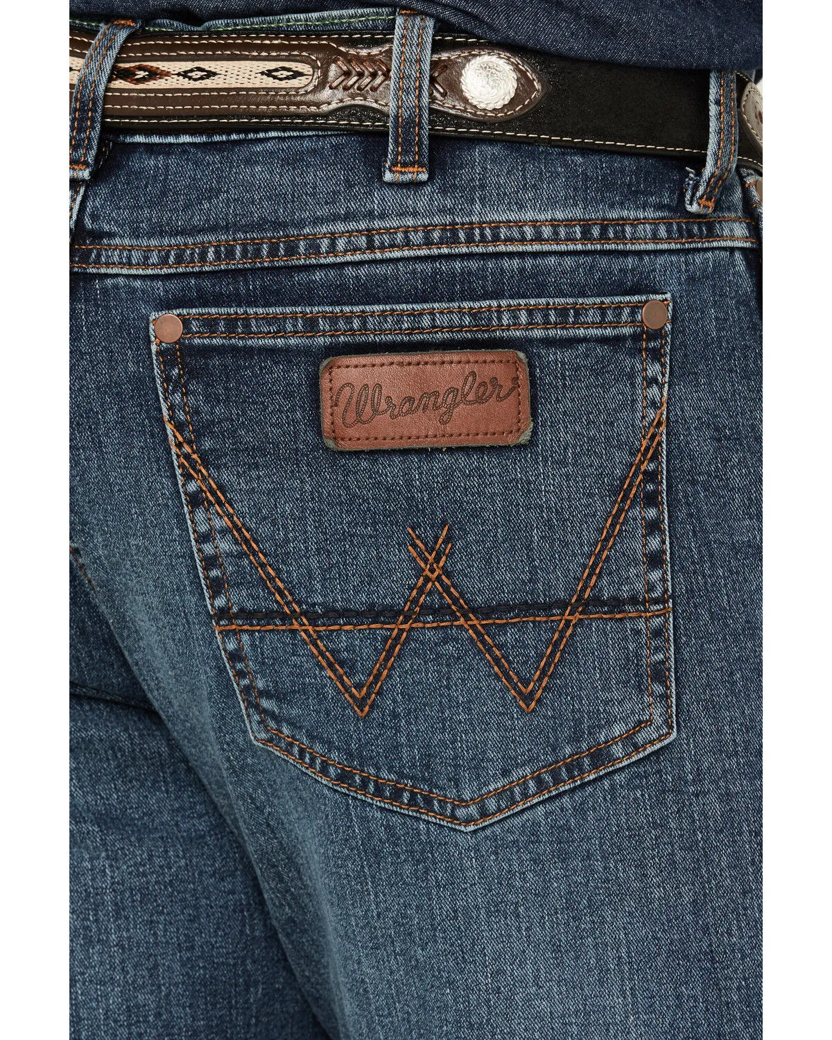 Product Name:  Wrangler Retro Men's Gaffery Medium Wash Slim Straight Stretch Denim Jeans - Tall