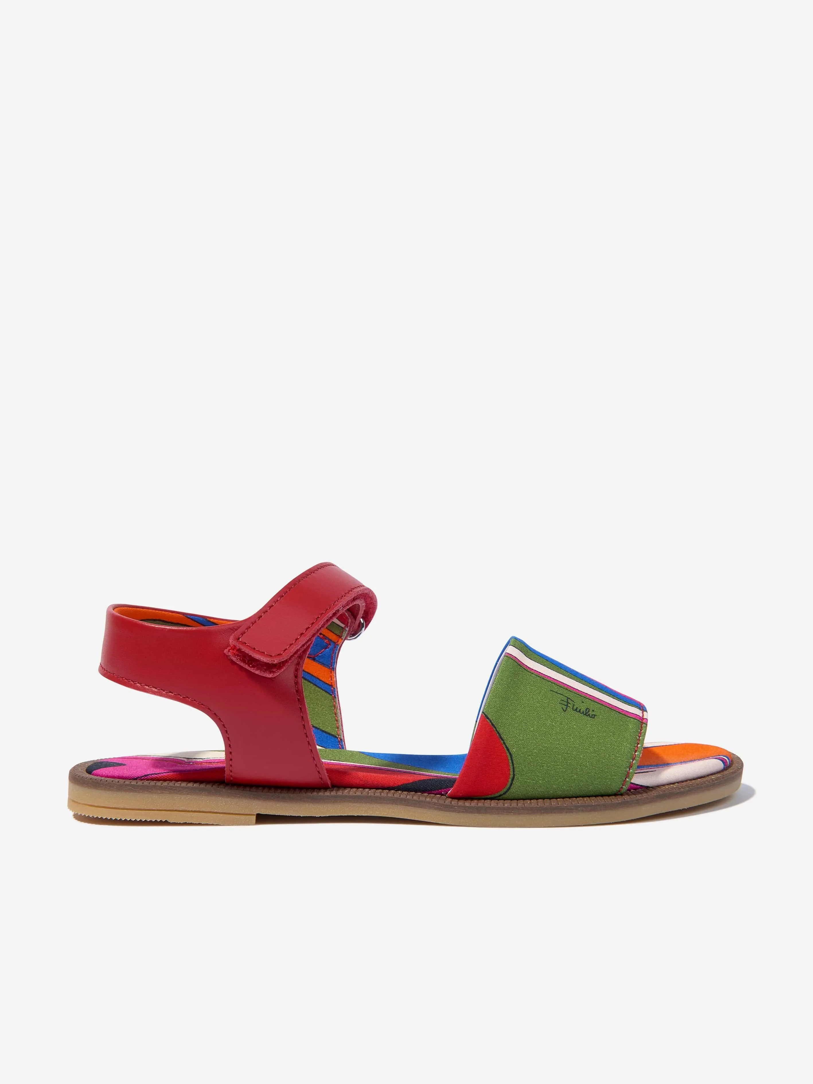 Pucci Girls Onde Print Sandals in Multicolour