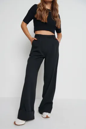 Rae Wide Leg Trousers - Black