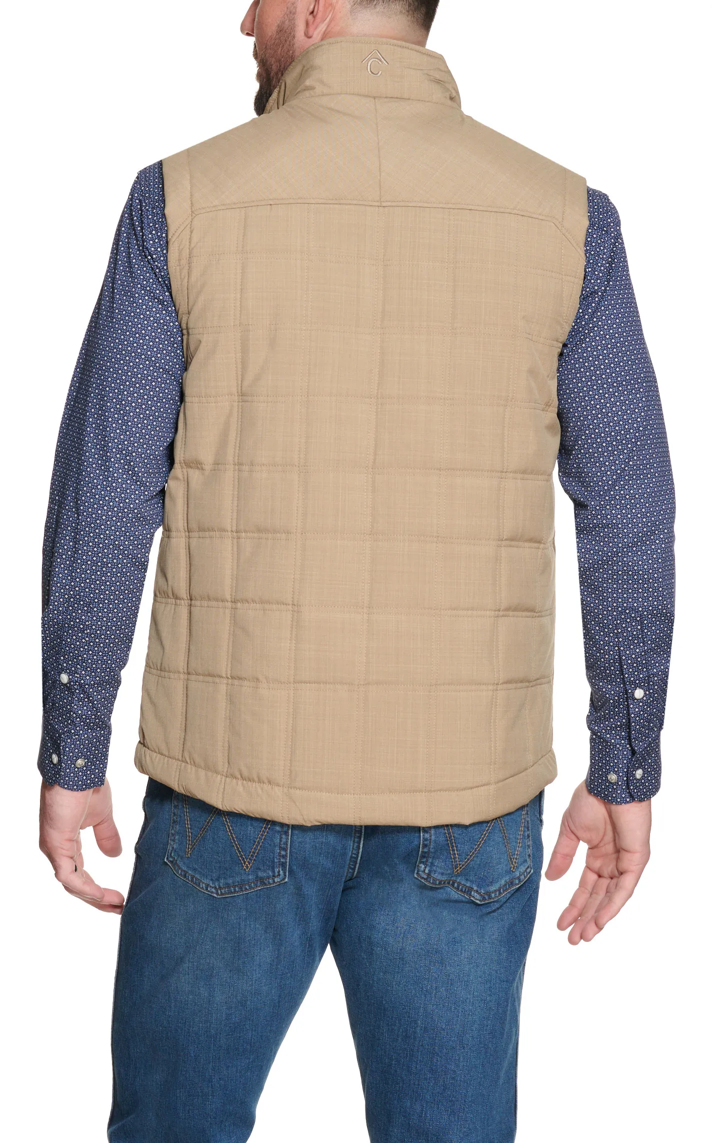 Rafter C Men's Tan Puff Vest with Concealed Carry Pocket - Big & Tall Sizes