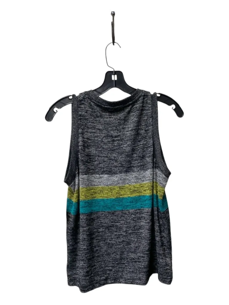 Rag & Bone Size M Grey & Multi Rayon Blend Sleeveless Striped Detail Top