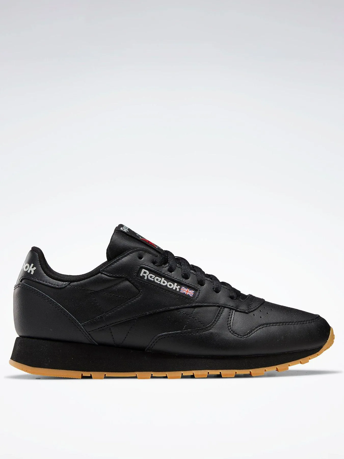 Reebok Mens Classic Leather Trainers - Black/Grey