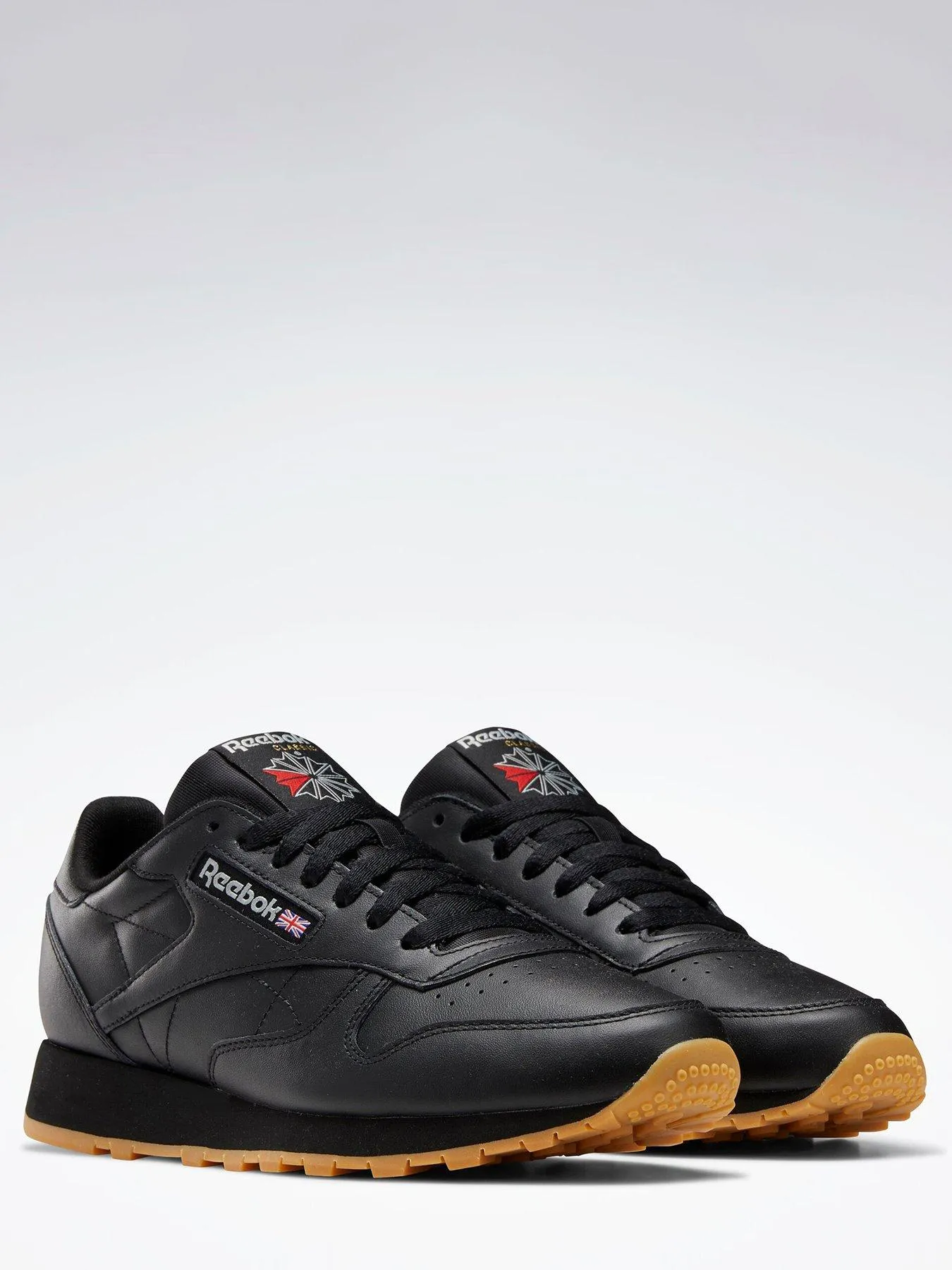 Reebok Mens Classic Leather Trainers - Black/Grey