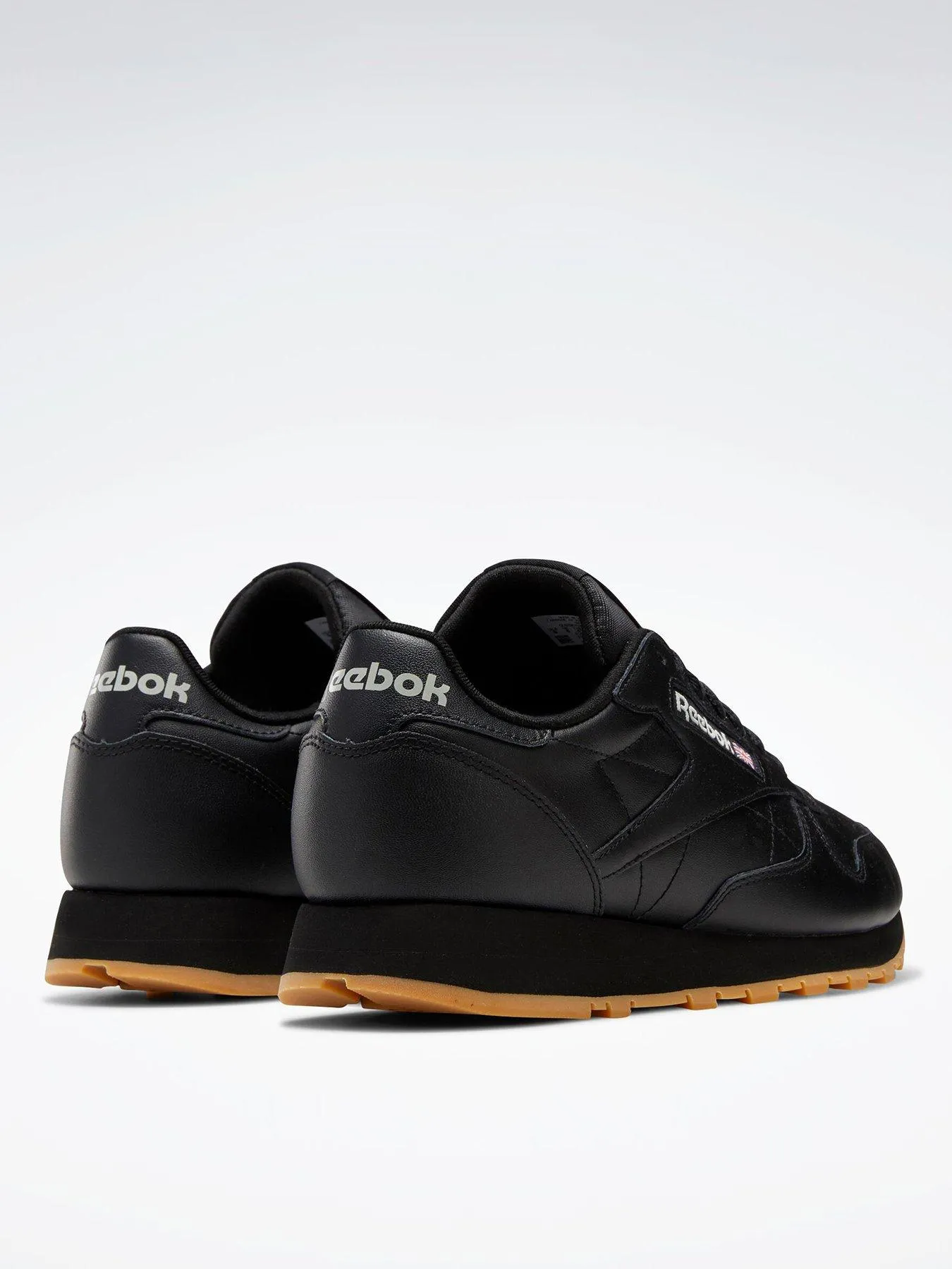 Reebok Mens Classic Leather Trainers - Black/Grey