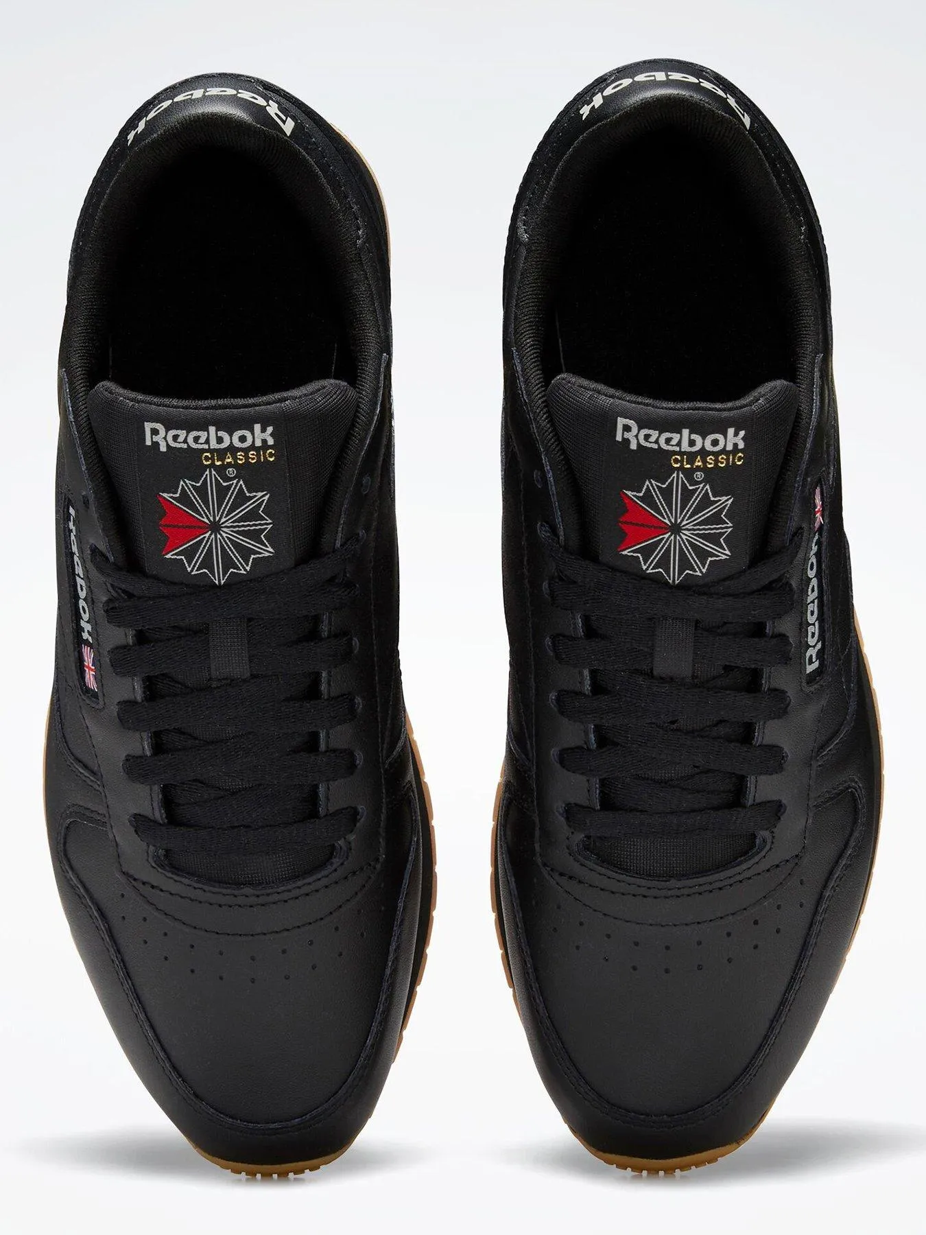 Reebok Mens Classic Leather Trainers - Black/Grey