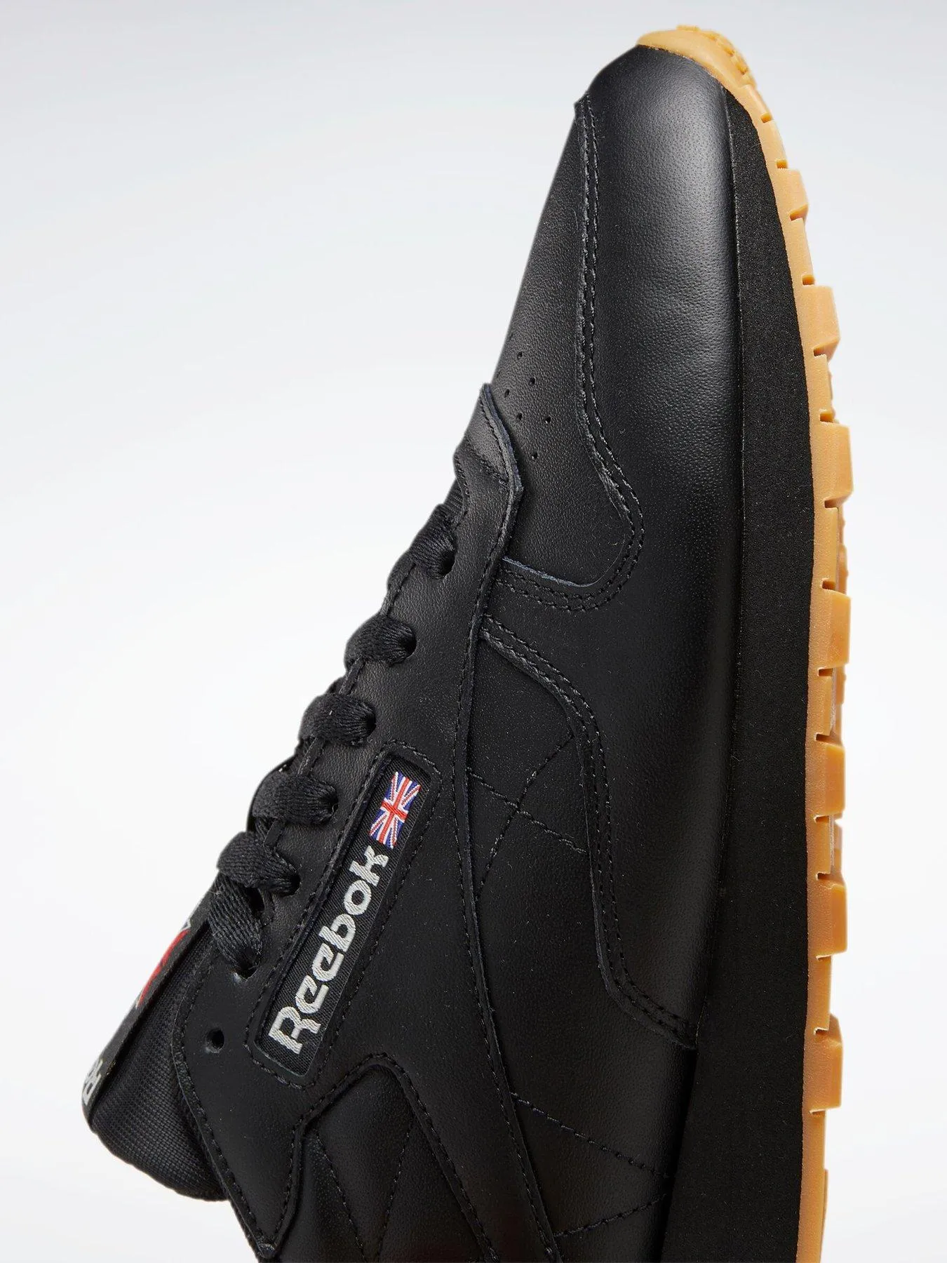 Reebok Mens Classic Leather Trainers - Black/Grey