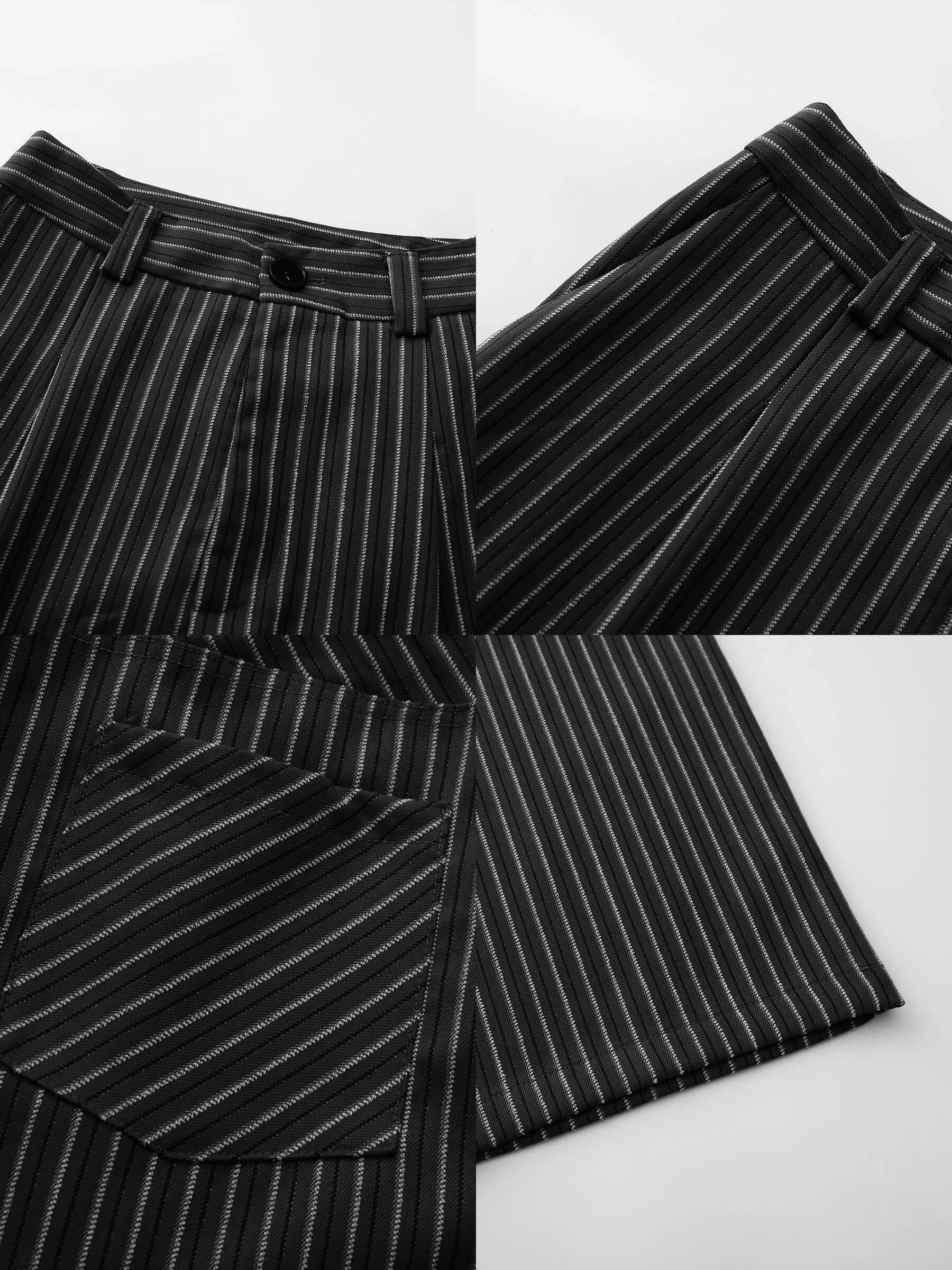 Retro Striped Straight Trousers