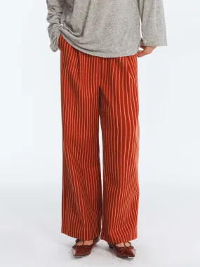 Retro Striped Straight Trousers