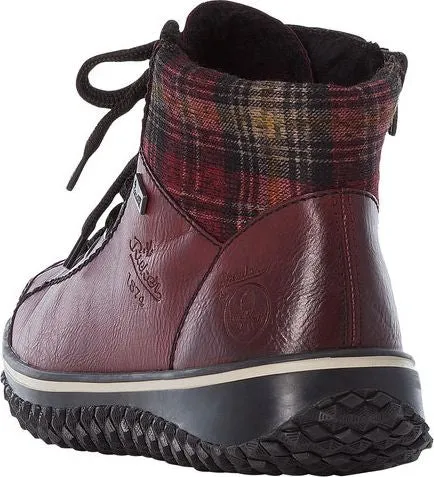 Rieker Wine Lace Up Boot