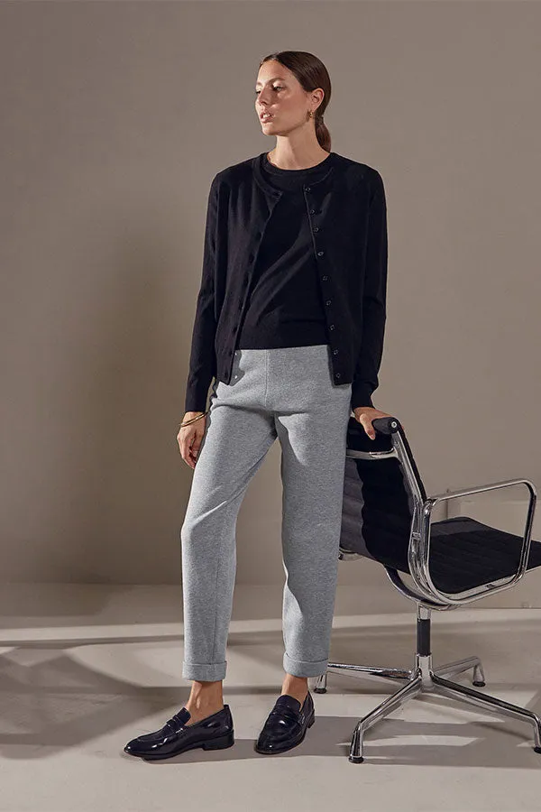 Rodier BLACK STRAIGHT-LEG KNITTED TROUSERS